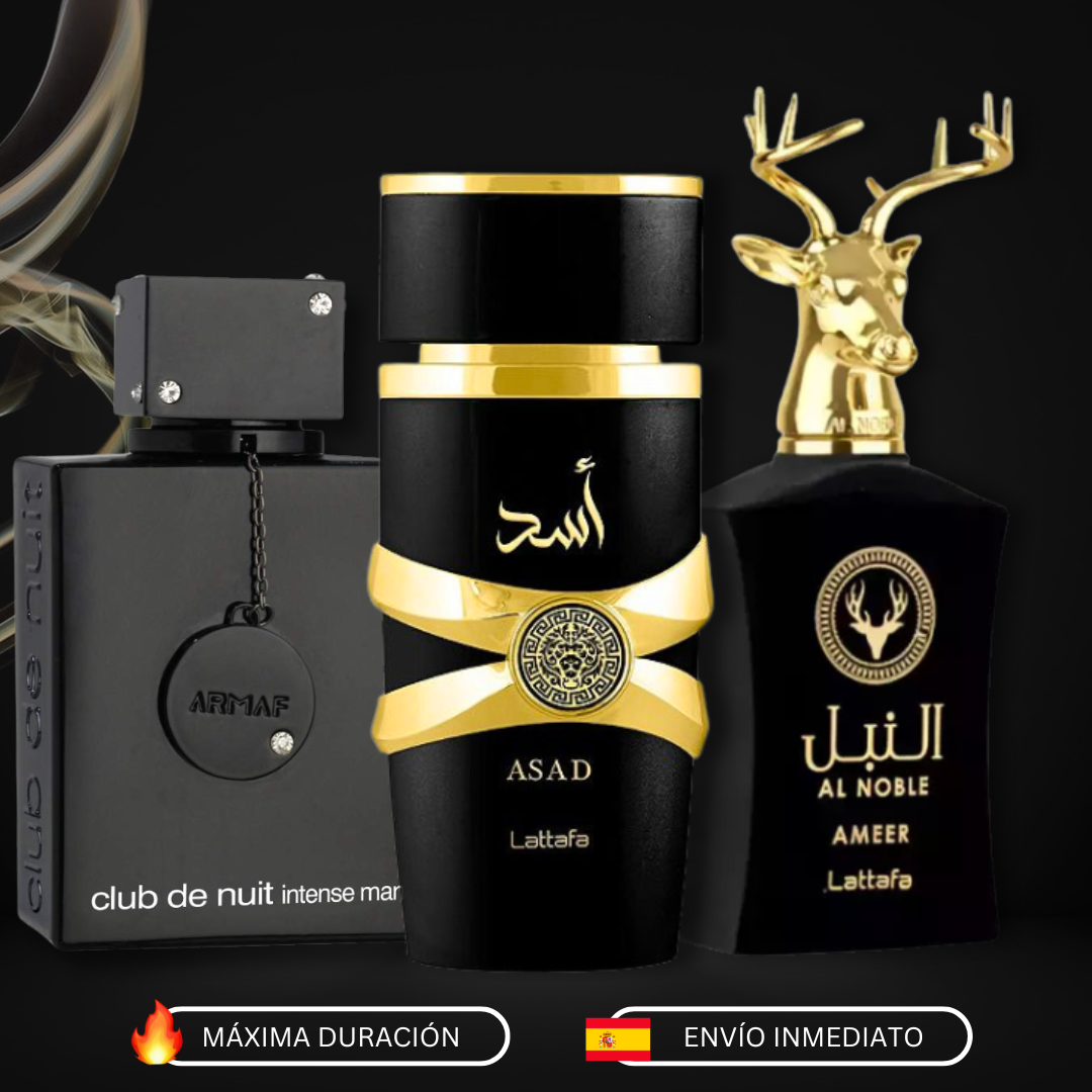 Pack Trio Perfumes Árabes para Hombre | ASAD, Al Noble, Club de Nuit